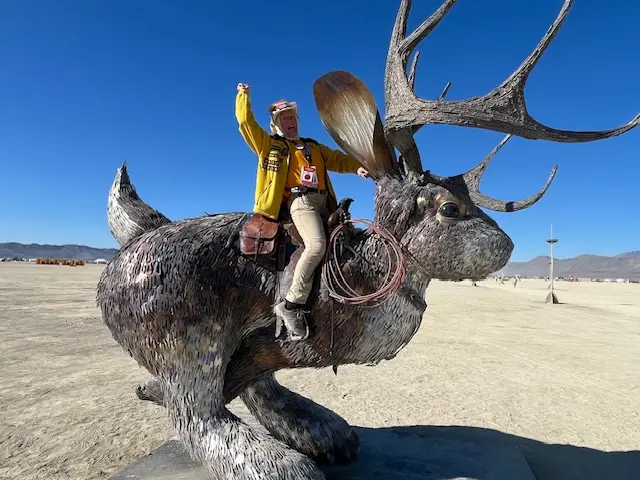 QRV Medic exploring the art on the Playa!