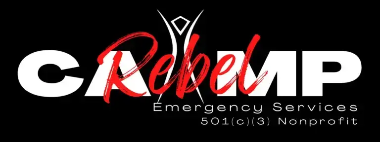 Camp Rebel logo, Emergency Services nonprofit.
